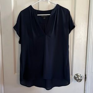 Banana Republic Navy Blue Short Sleeve Blouse, Size LP